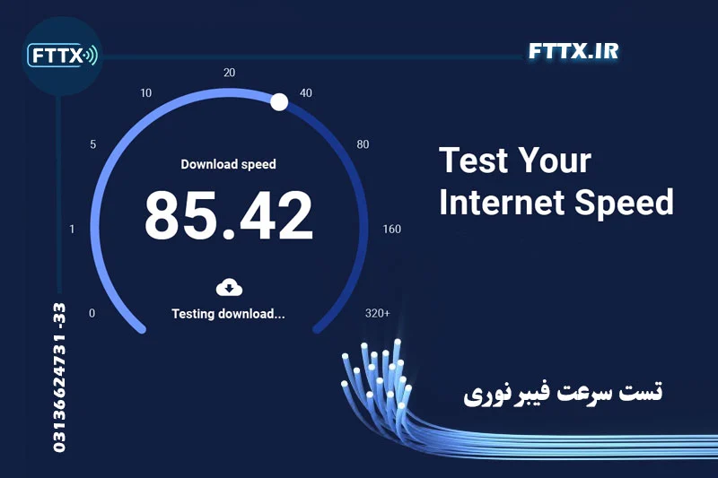 سرعت اینترنت فیبر نوری مخابرات تست سرعت فیبر نوری